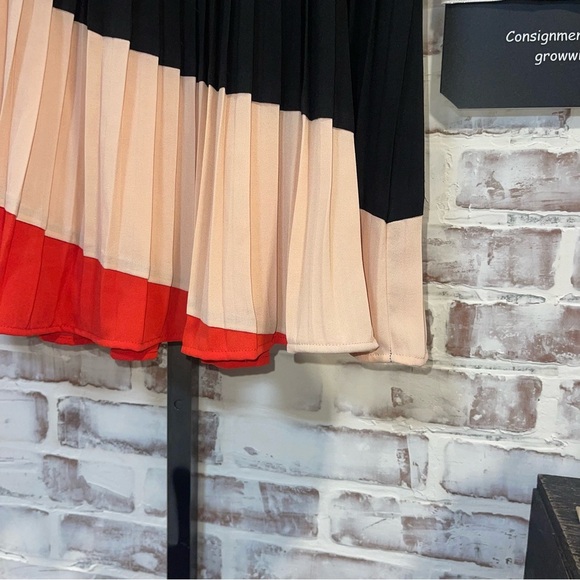 Maeve color blocked  Pleated Skirt large - Picture 4 of 11